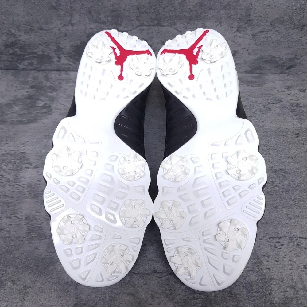 NIKE AIR JORDAN 9 Low‎ Golf Shoes Mens 9.5 White Black Red FJ5934-100 Nby